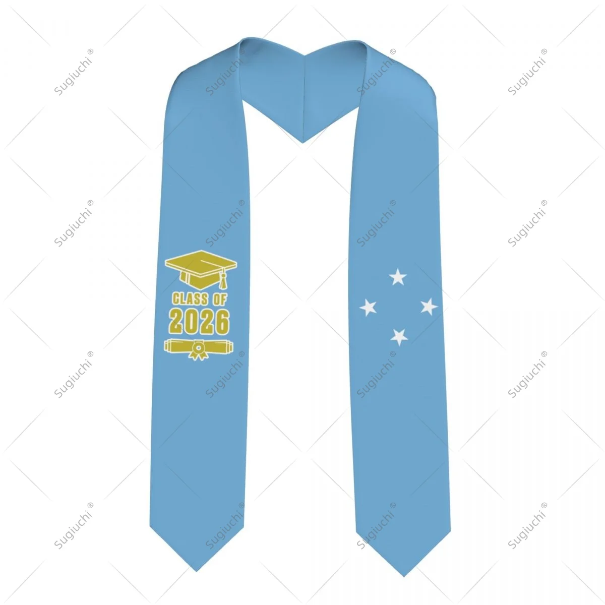 Federated States Of Micronesia Flag Class Of 2026 Graduation Stole Sash Scarf For International Students Proud Ceremony Adult