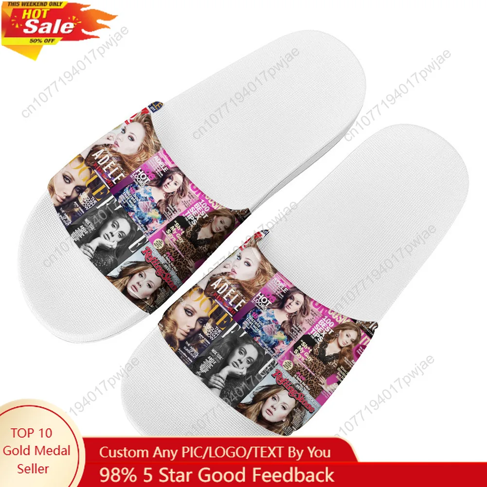 

Adele Singer Poster Slippers Fashion Water Shoes Pop Mens Womens Beach Pool Sandals High Quality Summer Slipper