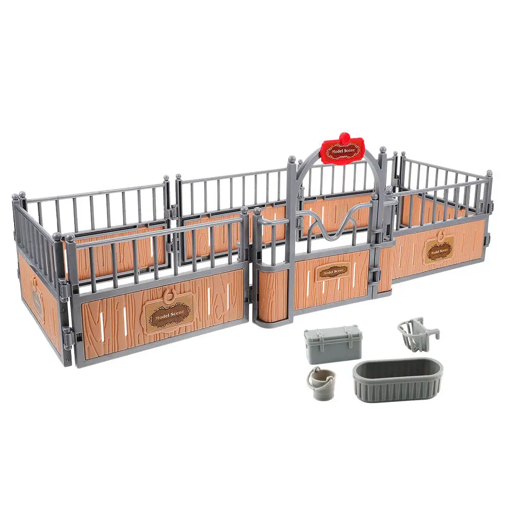 1Set Miniature Horse Fence Set Detailed Farm Corral Panels for Dollhouse Mini Garden Sand Table Micro Landscape Farm Scene