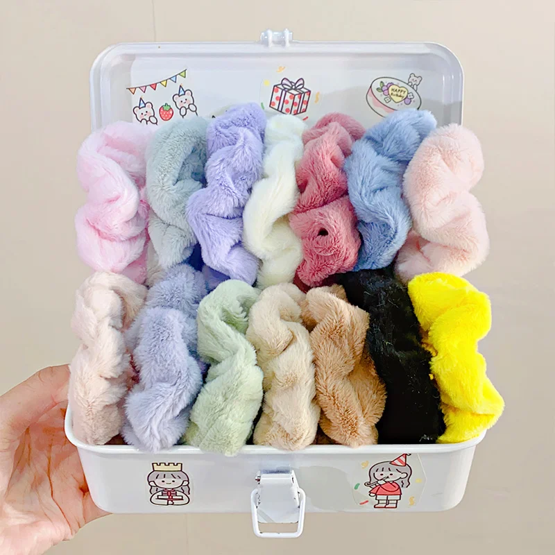 Bande de cheveux large en peluche douce pour femmes et filles, porte-queue de cheval, élastique moelleux, chouchou, solide, accessoires pour