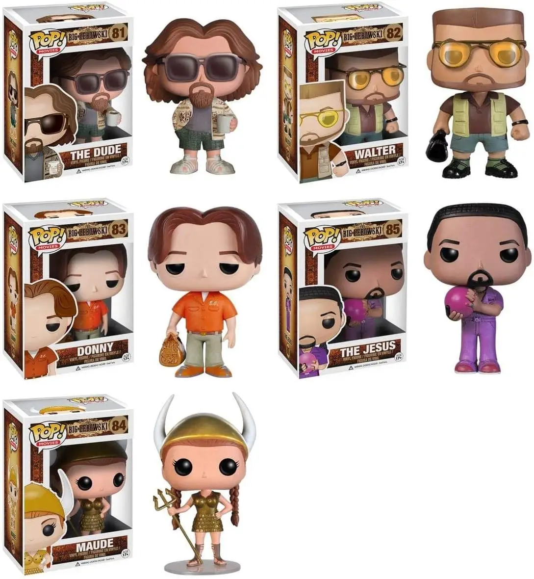 FUNKO POP Movies BIG LEBOWSKI Green Toes The Dude 81 # دوني 83 # يسوع 85 # ألعاب نموذجية قابلة للجمع من الفينيل PVC #1