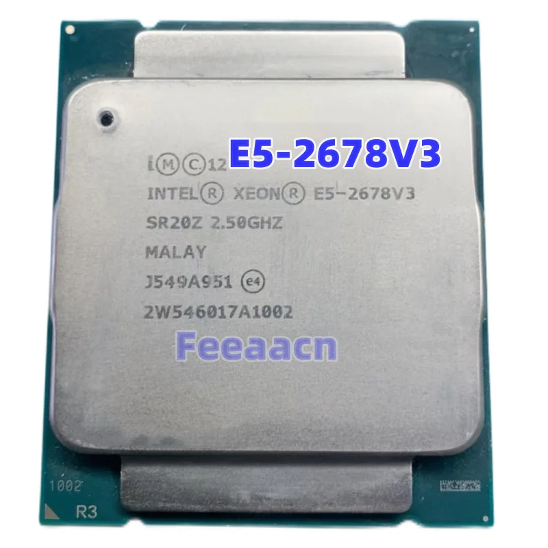 Processador de CPU Intel Xeon, E5 2678v3 E5 2678 v3 2.5 GHz Usado, Doze Núcleos, Vinte e Quatro Thread, 30M, 120W, LGA 2011-3