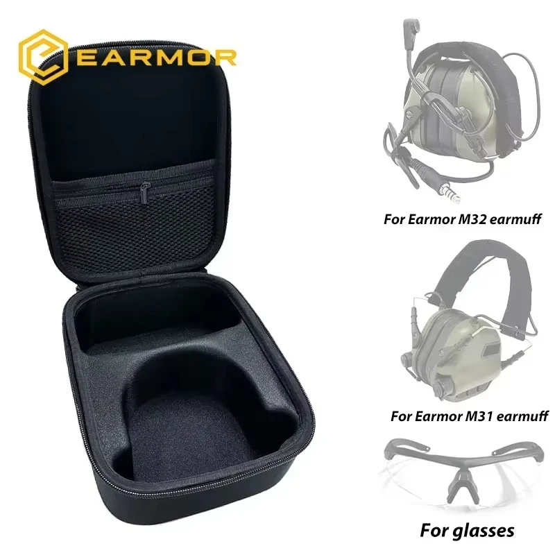 EARMOR Tactical Headphone Hard Storage Hunting Bags, Portable Lightweight Headphone Case, Waterproof M31/M32/ M31H/M32H Headset