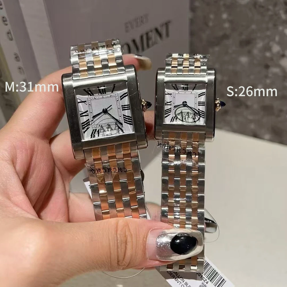 2025 luxo ct marca feminina relógio de quartzo japonês aço inoxidável diamante quadrado mulher roupas banheira relógio de couro genuíno