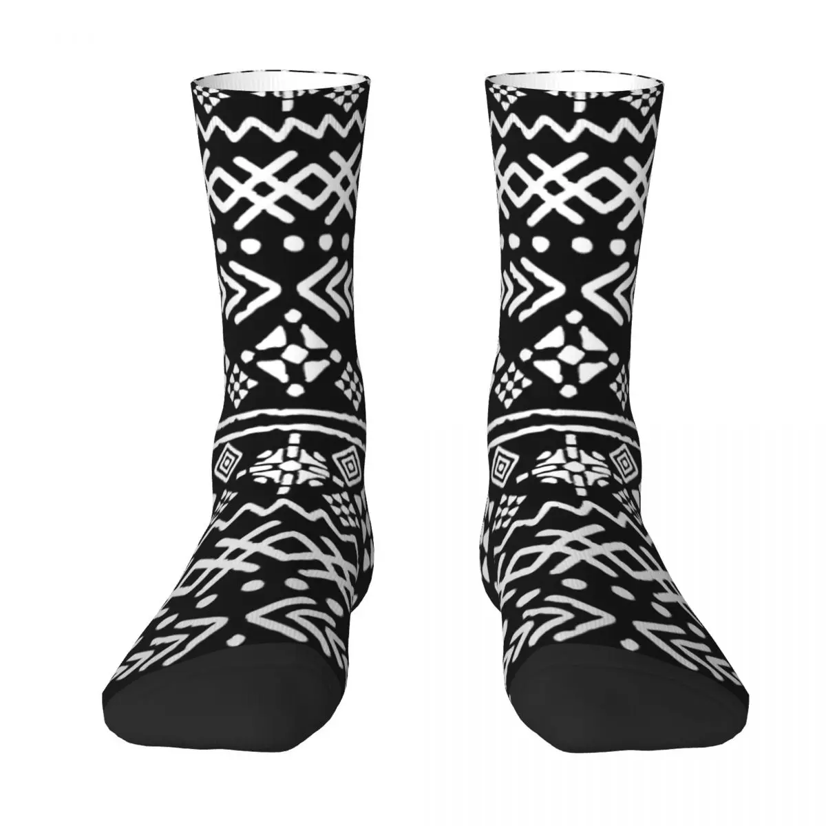 Vintage Ethnic Stockings White And Black Graphic Korean Socks Autumn Anti Slip Socks Unisex Skateboard Soft Breathable Socks