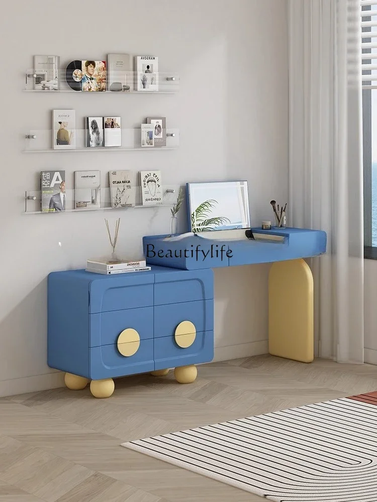 

1Dressing Table Mirror Can Hide Master Bedroom Six Drawer Cabinet Dressing Table Integrated Small Size L