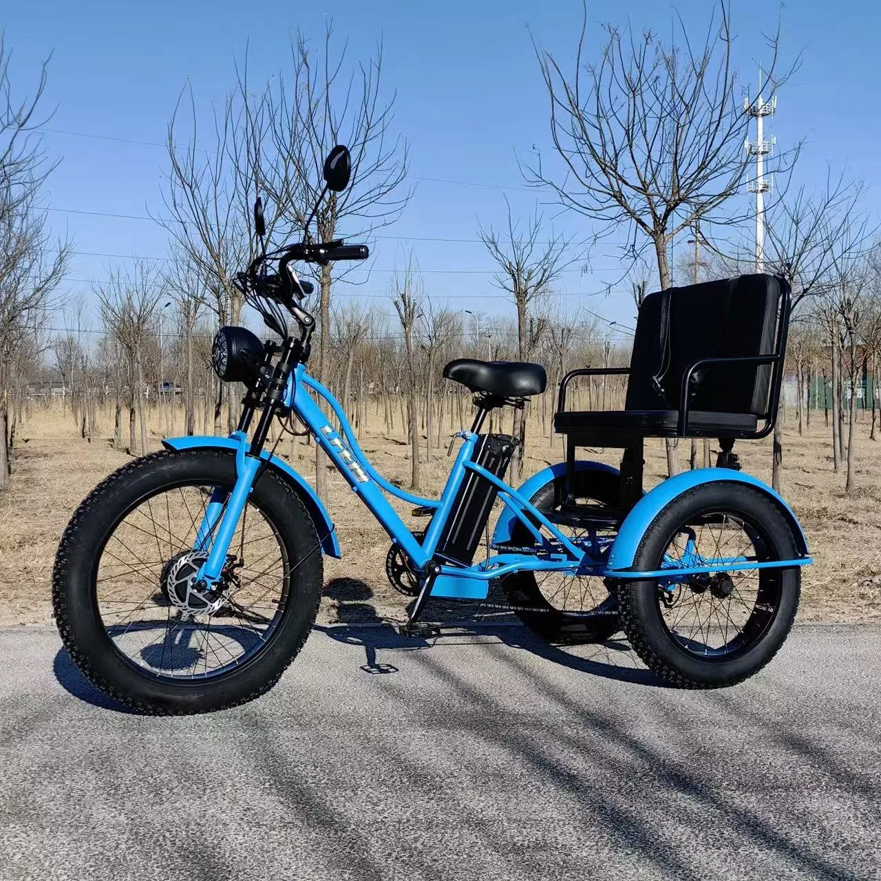 3 Wheel Electric Bike Wide Seat With Front Motor Electric Trike Tricycle Folding Cargo Tricycle With Passenger Seat