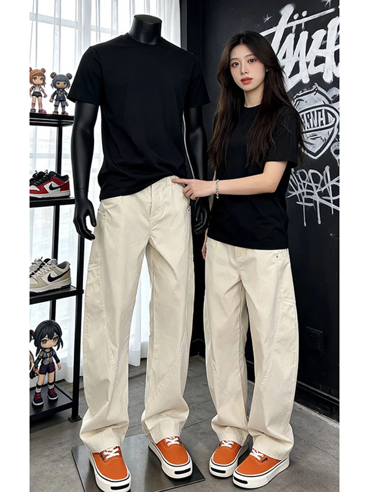 

American Style Quick Dry Work Trousers Men's Summer Wide Leg Knife Cut Casual Harlan Pants Straight Leg mid Low Waist