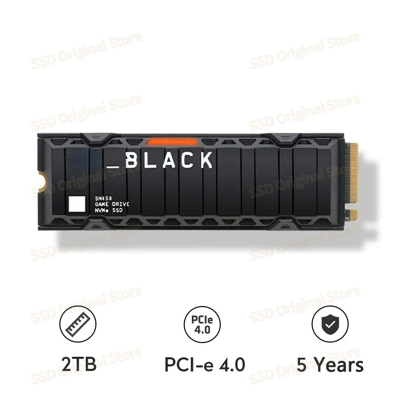 Unidad de estado sólido SSD interna para juegos NVMe de 4TB, color negro, original occidental, SN770 SN850X Gen4 PCIe M.2 2280, NAND 3D para PC, PS5 SSD