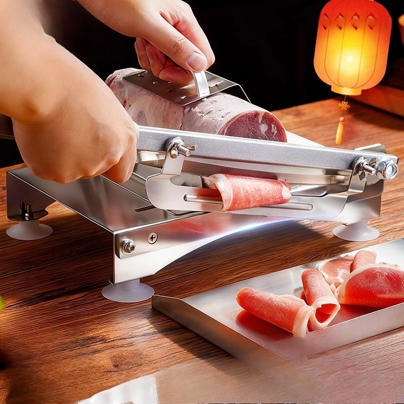 

Mutton Roll Slicers Kitchen Accessories 304 Stainless Steel Manual Meat Slicer Commercial Meat Planing Beef Roll Slicer Artifact