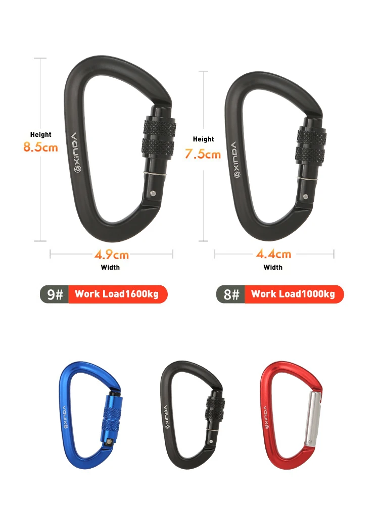 Xinda Outdoor Multifunctional Quickdraw Buckle Hiking Camping Keychain Backpack Hammock Swing D Shape Carabiner for Keys