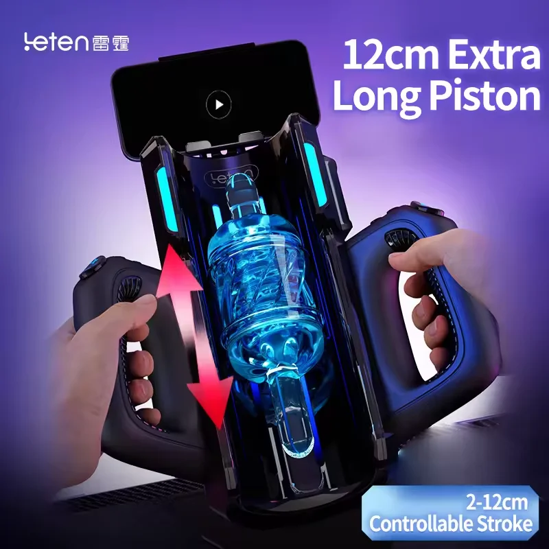 Leten Dual Handles Sex Machine Powerful Electric Thrusting Male Masturbator Adult Toys 2 Soft Sleeve Voice Penis Trainer Sex Toy - view 2