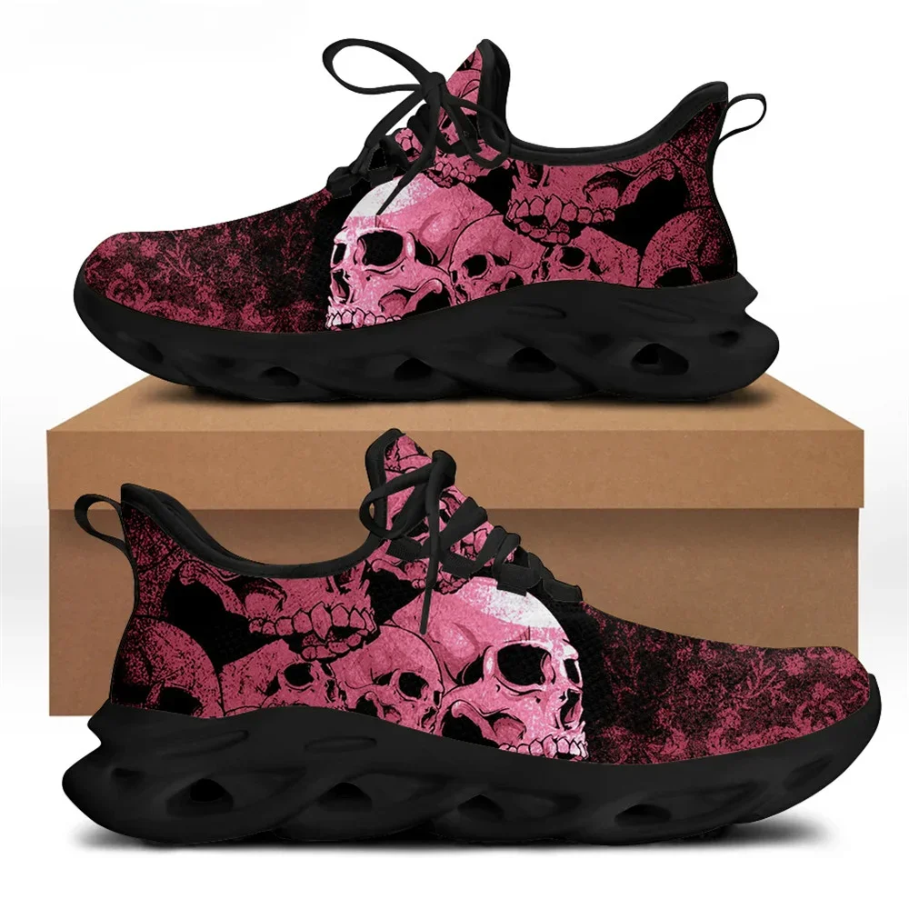 Black Punk Skull Brand Design Men's Shoes Casual Lace Up Comfortable Breathable Sneakers Male Walking Footwear 2021 - view 3