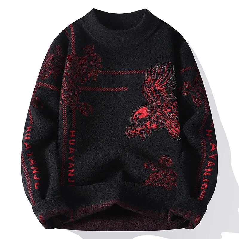 Men's Winter Crew-Neck Sweaters Men's Student and Teen Sweaters Men's Fall Casual Knit Sweaters