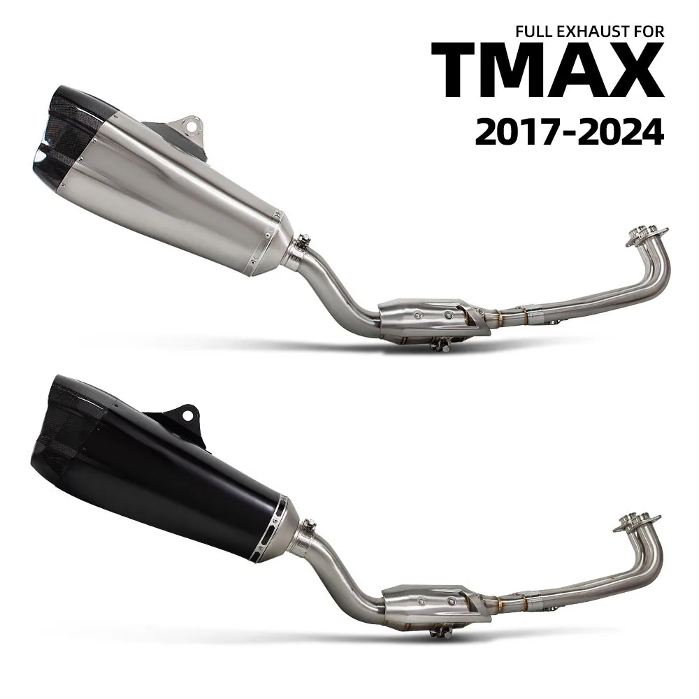 Motorcycle Exhaust Full System For Yamaha TMAX TMAX530 TMAX560 2017-2024 Modify Kit Escape Manifold Akra Muffler with DB Killer