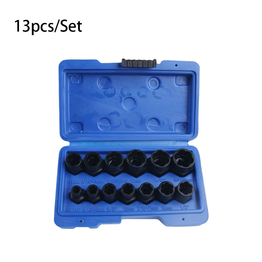 13 Pieces/Set Rusted Screw Stud Extractor Home Hotel Broken Bolts Damaged Nut Remover Assortment Extracting Tool Accessories