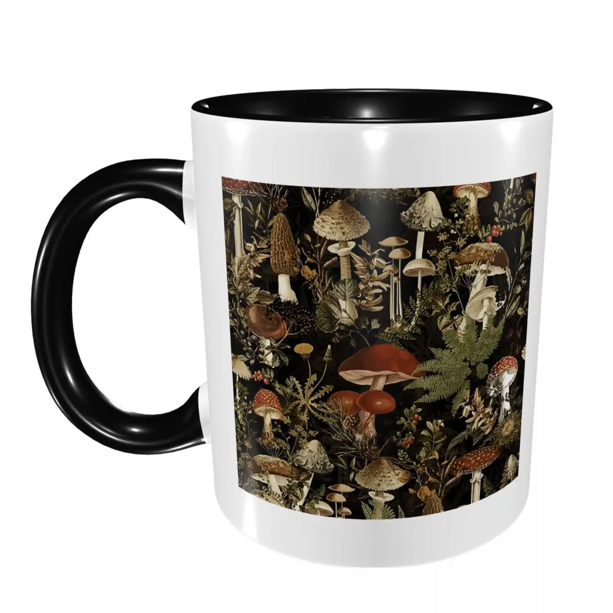 Midnight Mushrooms Forest Botanical Night Garden Mug Funny Ceramic Coffee Cups Tea Mugs Milk Cup Drinkware Gifts for Friends
