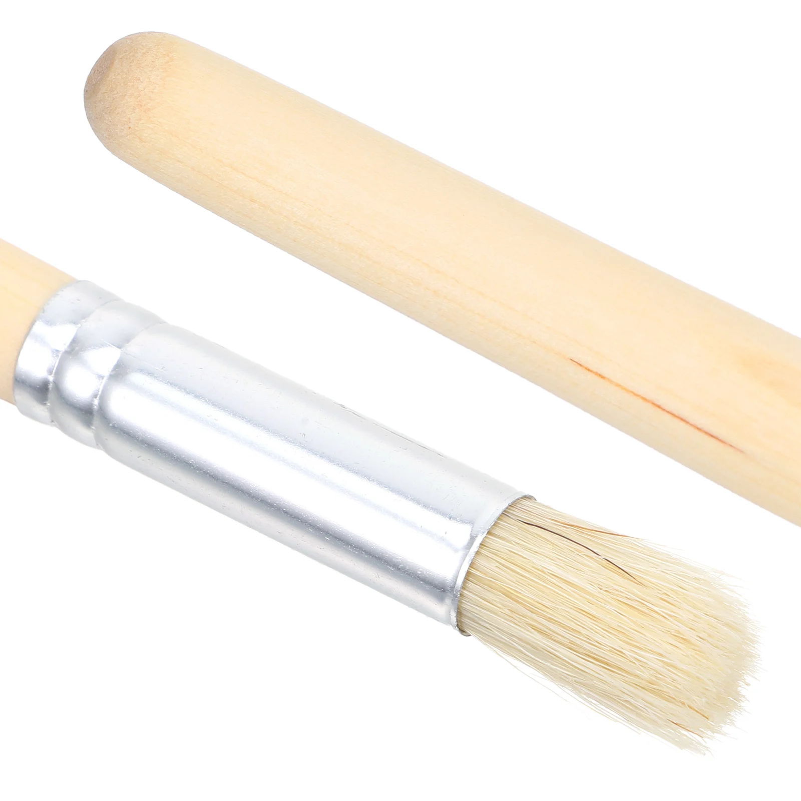 

12pcs Natural Pig Bristle Brushes Round Head Stencil Art Supplies Acrylic Oil Painting Tools Wooden Handle Fine Tip Brushes
