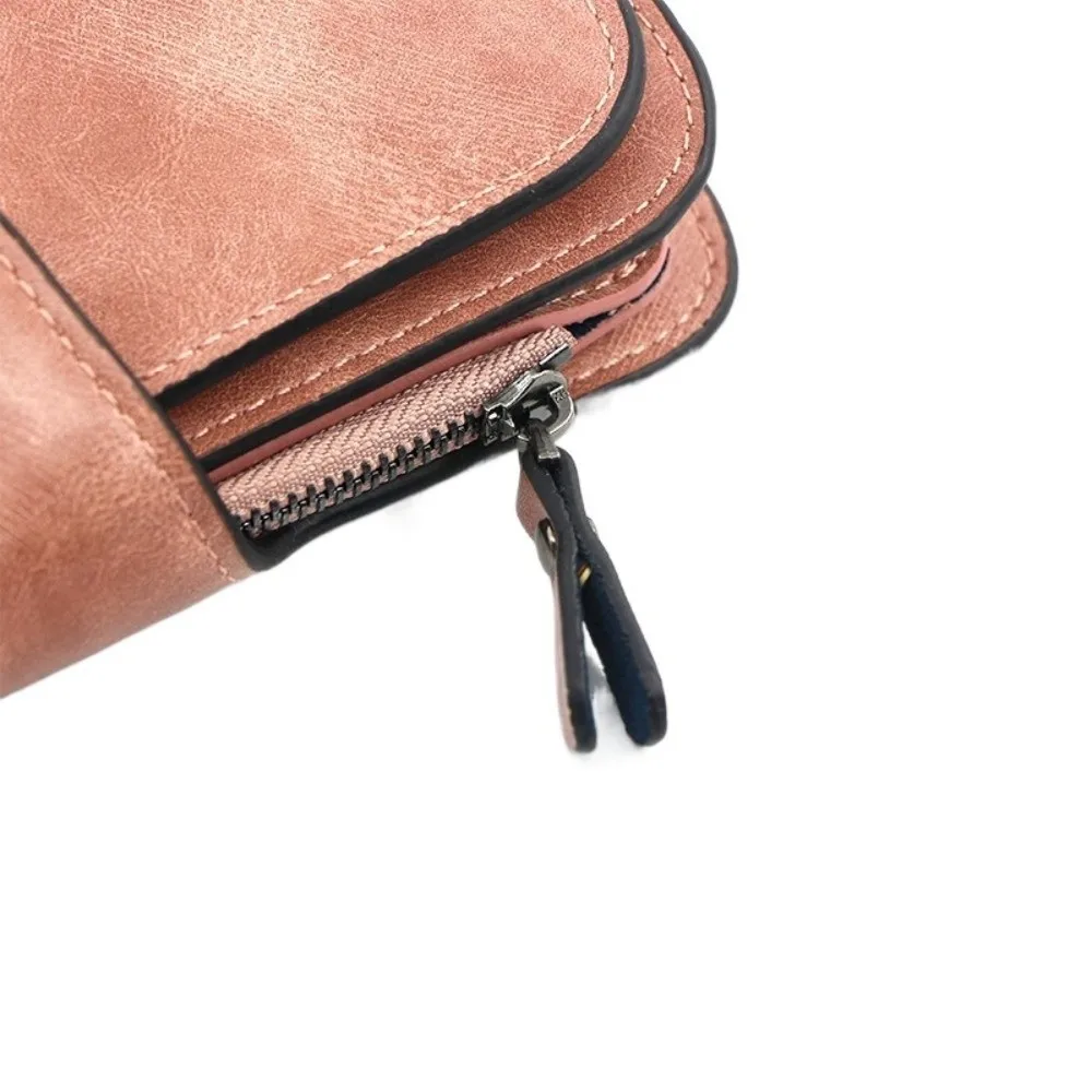 대용량 여성용 장지갑 다기능 한국 스타일 PU 가죽 지갑 다중 카드 슬롯 단색 클러치 백 여성용