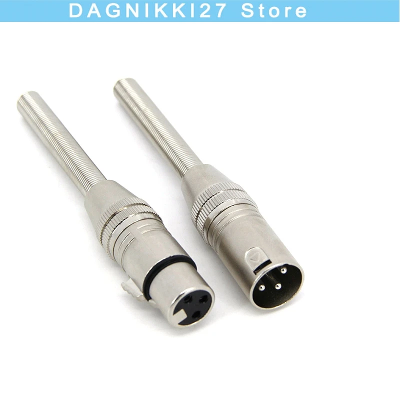3-pin card smashing pin male female head XLR long balanced sound box microphone connector plug with spring V