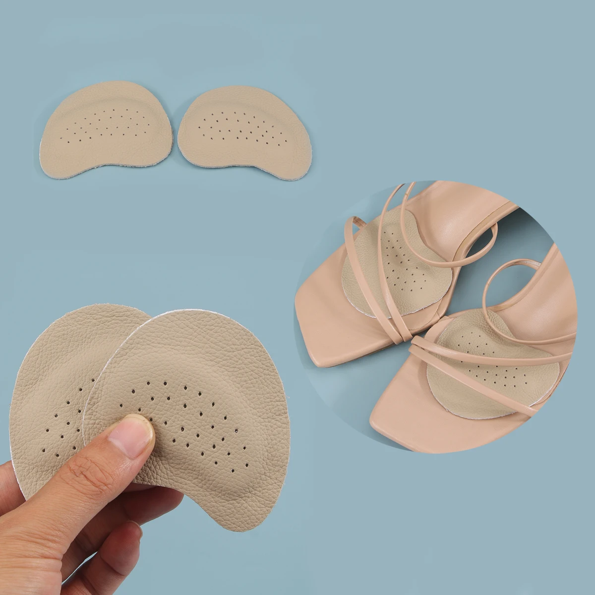 1 Pairs  High Heel Toe Pads Shoes Tongue Patch Reusable Pads for Foot Heel Inserts Heel Cushion Half Size Pad Non-Slip