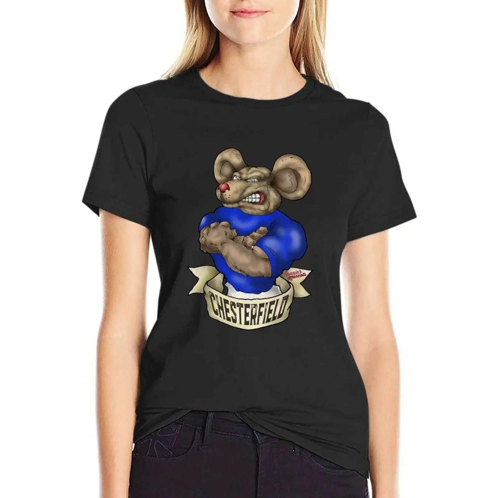 

Chesterfield Mouse Mascot T-Shirt sports fans female lady clothes summer blouses woman 2025