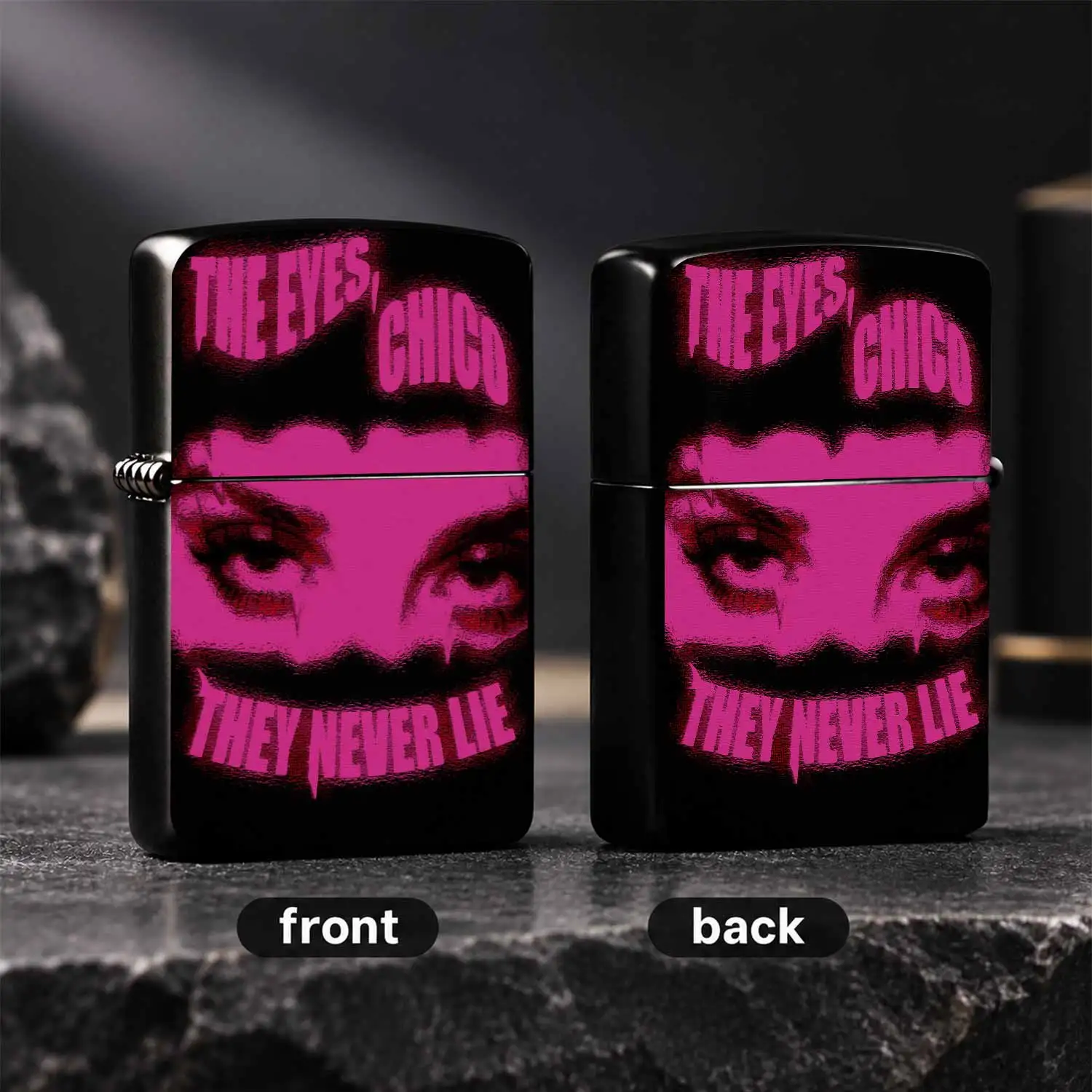 Creative The Eyes Chico They Never Lie Printed Lighter, Stylish Retro Vibe Portable Igniter, Full Scenario Usable Daily Practical Accessory, Unique Trendy Souvenir Gift For Friends And Hobbyists, Eye-Catching Distinct Visual Design Interest