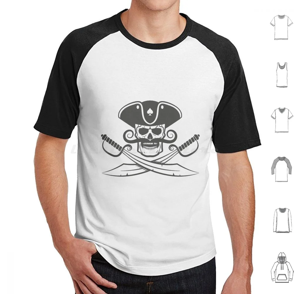 Camiseta con Bandera Pirata, Talla Grande, 100% Algodón, Diseño de Barco Pirata, Calavera, Película, Océano, Chopper, Luffy, Esqueleto, Hueso, Capitán, One Piece