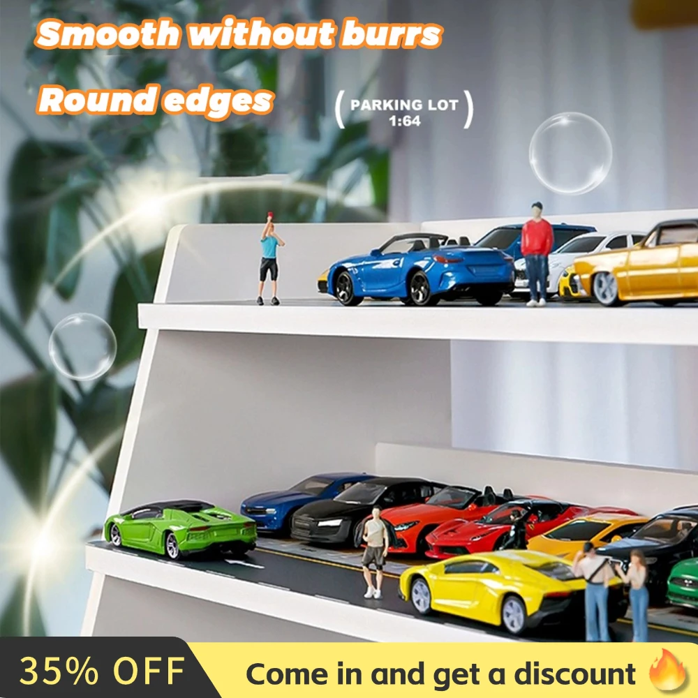 

1/64 миниатюрная модель автомобиля, двухуровневая ступенчатая модель гаража, коллекция сцен, коллекция подарков для хобби для взрослых и футболок