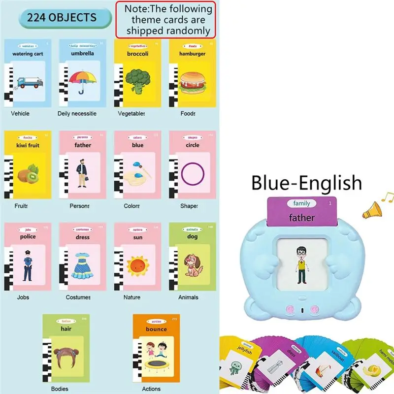 ODIES-Libro audio elettronico per bambini Schede flash parlanti Macchina per l'apprendimento dei più piccoli Strumenti linguistici precoci