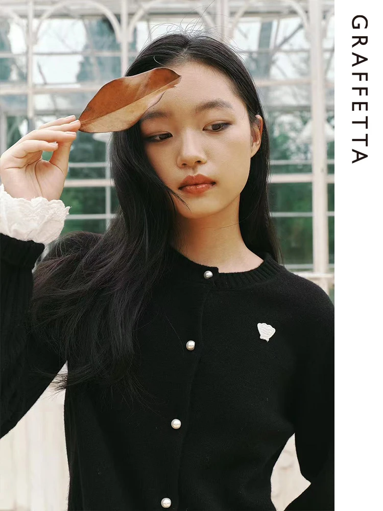 

Original Design Pure Wool ell Knitted Sweater Cardigan Autumn Faion Women's ort Length round Ne Commute Sle Woolen ...