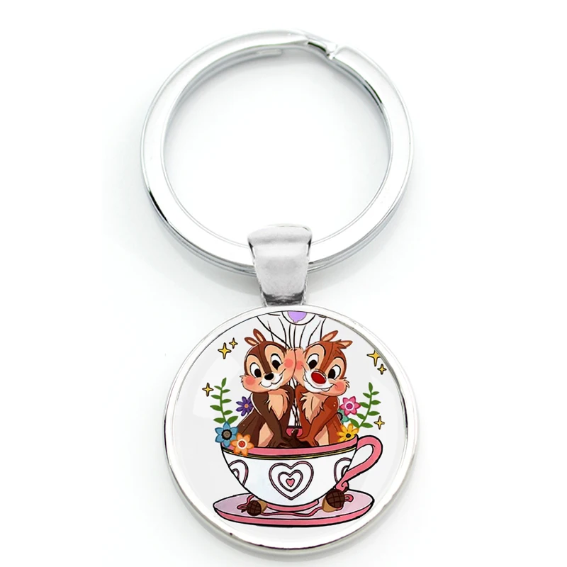 Chip And Dale Baby Disney Cartoon Character - Mental Keychain Keyring Pending Key Chain Key Ring - Birthday Gift For Bag Decor