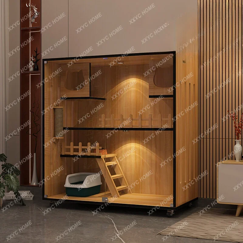 

Cat Villa Home Cat Cage Large Space Luxury Waterproof Cattery Cat House Indoor Pet House Cat Nest Cat Cabinet клетка для собак