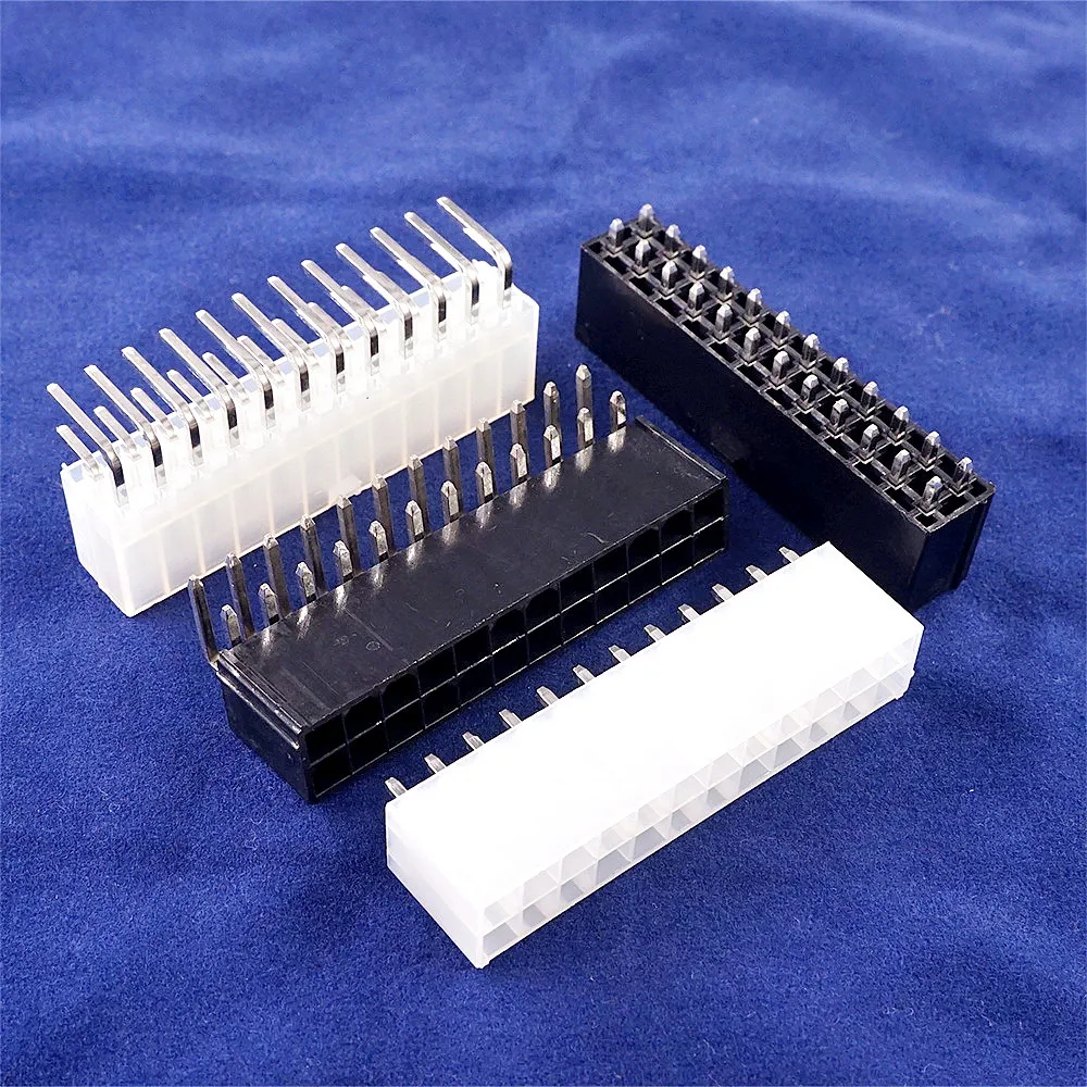 5pcs PC ATX 24 Pin 20+4 Receptacle Plug Housing Male Header Power Supply CPU PSU EPS12V Motherboard Mainboard Connector Terminal