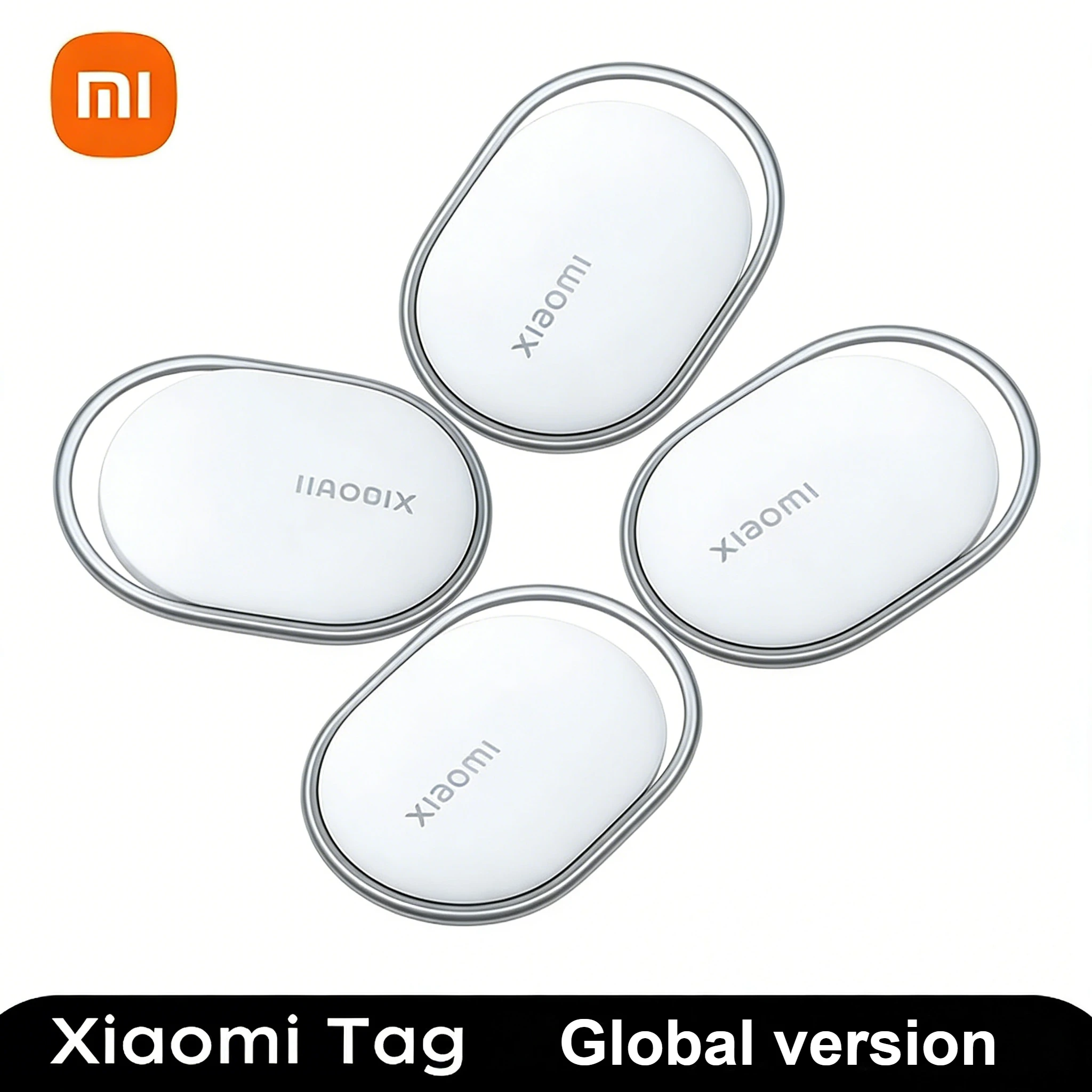 Xiaomi Tag 4 шт. Умные устройства для предотвращения потери, водонепроницаемые по стандарту IP67, Bluetooth 5.4, совместимые с Apple Find My и Google Android Find Hub