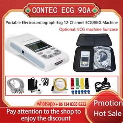 CONTEC-electrocardiógrafo portátil Ecg90a, máquina ecg/EKG de 12 canales, pantalla táctil, 90A