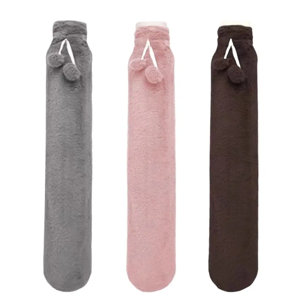 1000/2000ML Portable Plush Long Hot Water Bag Soothing Aching Hot Pack Insulation Hot Water Bottle Cute Soft Plush Toys