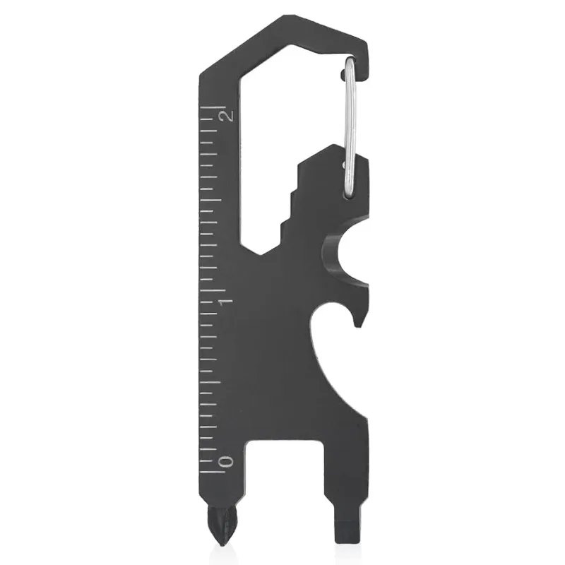 Multi-functional Tool Keychain Bottle Opener Ruler Screwdriver Wrench for Camping Hiking Outdoor Activities Pocket EDC Tools
