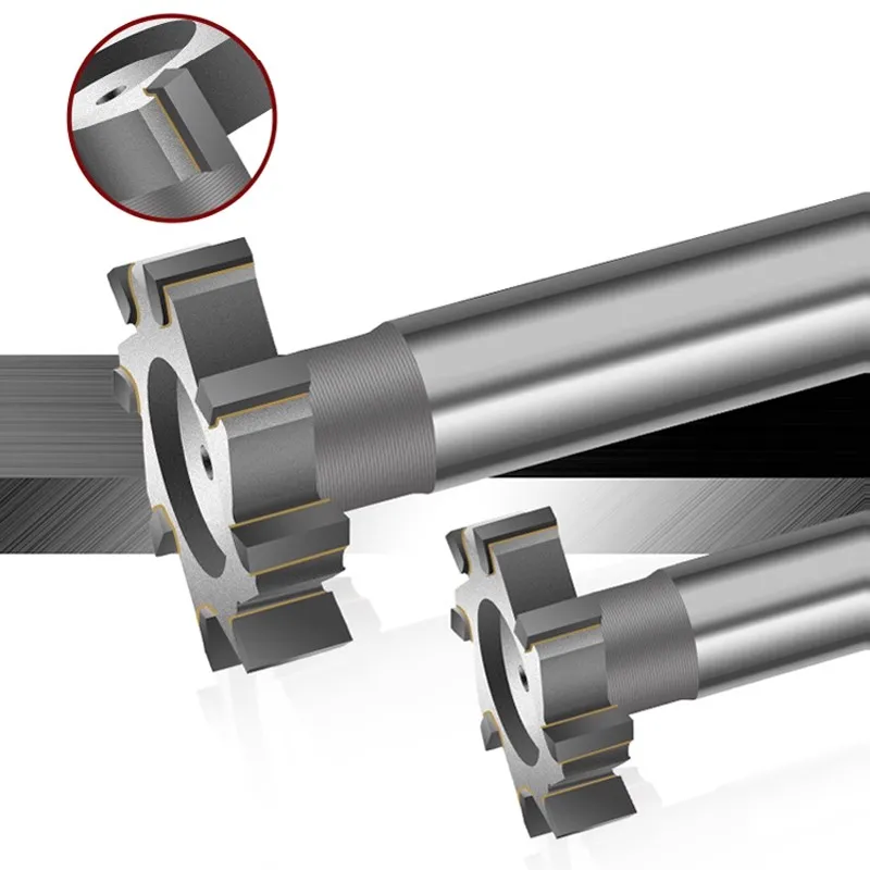 Fresa a forma di T a 4 scanalature in lega intarsiata ROMTIC con gambo dritto utensili per fresa per saldatura in acciaio al tungsteno di alta qualità