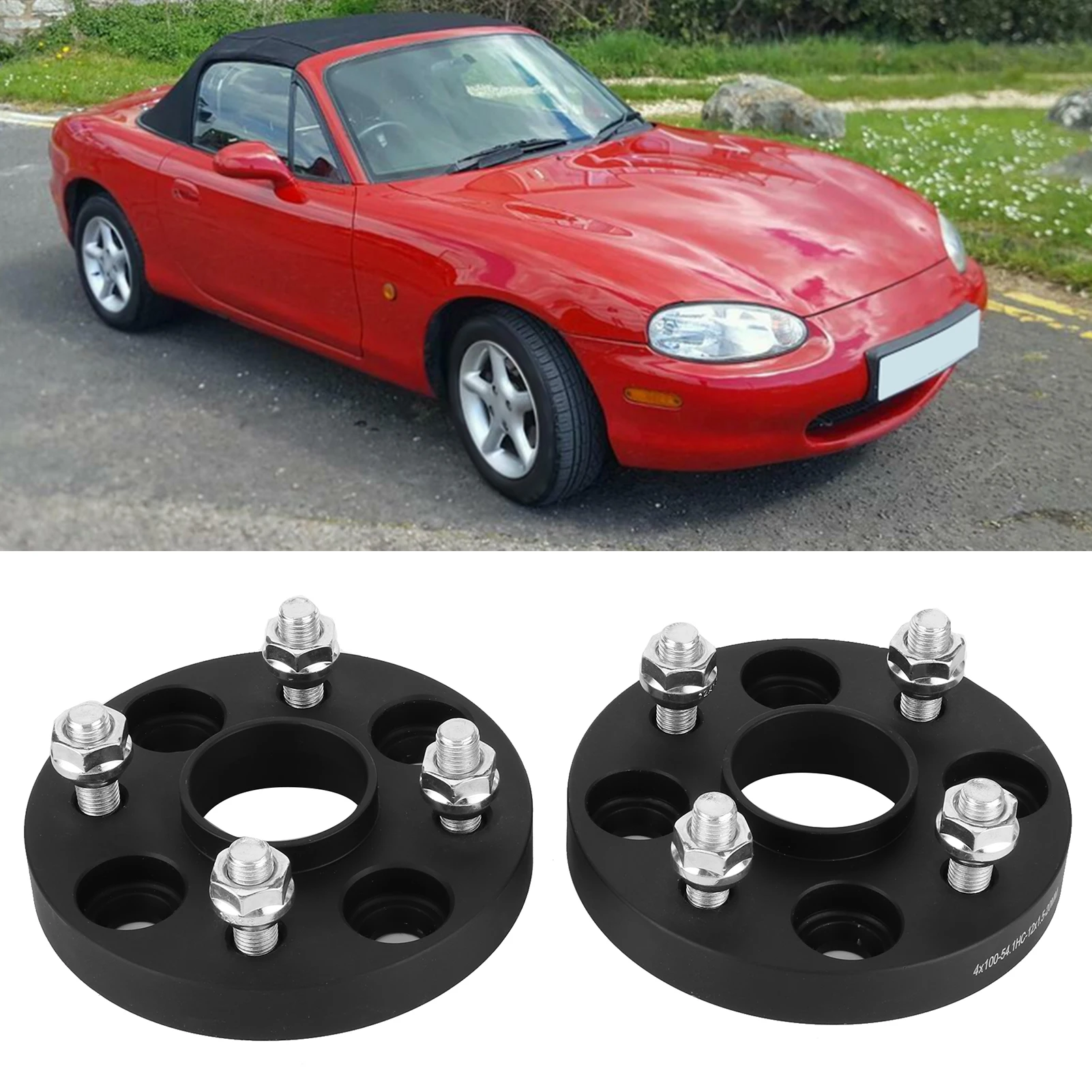 20mm/0.8in Thick Wheel Spacers Hub Flange 4x100 PCD Accessory Fit for  MX5 Mk1 Mk2 Aluminum Wheel Spacers Wheel Gasket