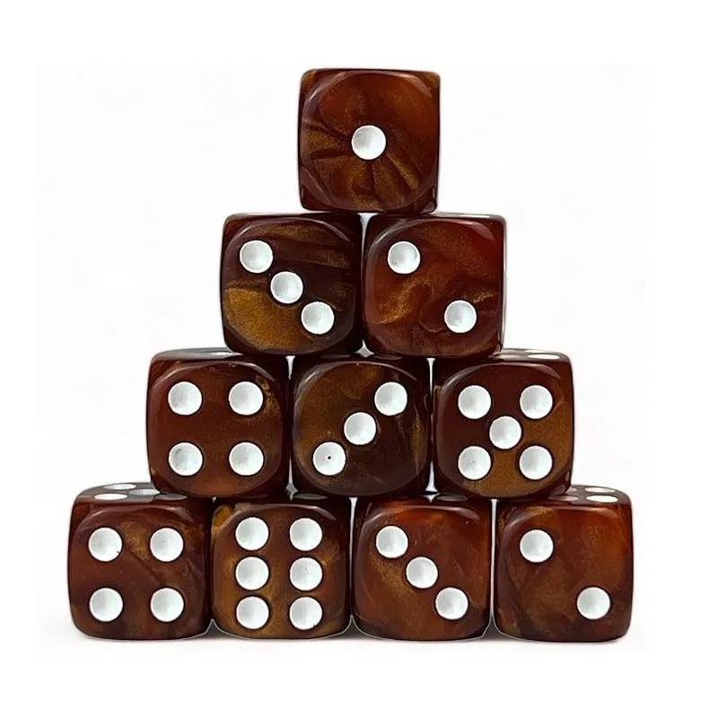 

10 шт./компл., новый продукт для внешней торговли, 16 мм, закругленный жемчужный узор, коричневые кости в горошек, обычные кости с номерами