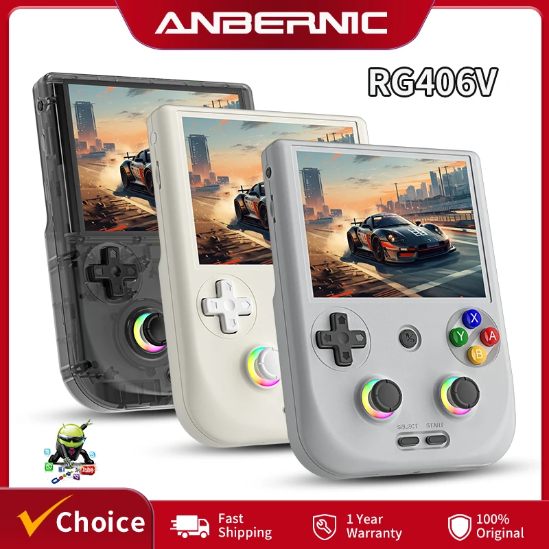 

Anbernic RG406V Handheld Game Console 4" IPS HD Multi-touch Screen 5500mAh RG 406V Android Retro Gaming Player Wifi 1080p DP Out