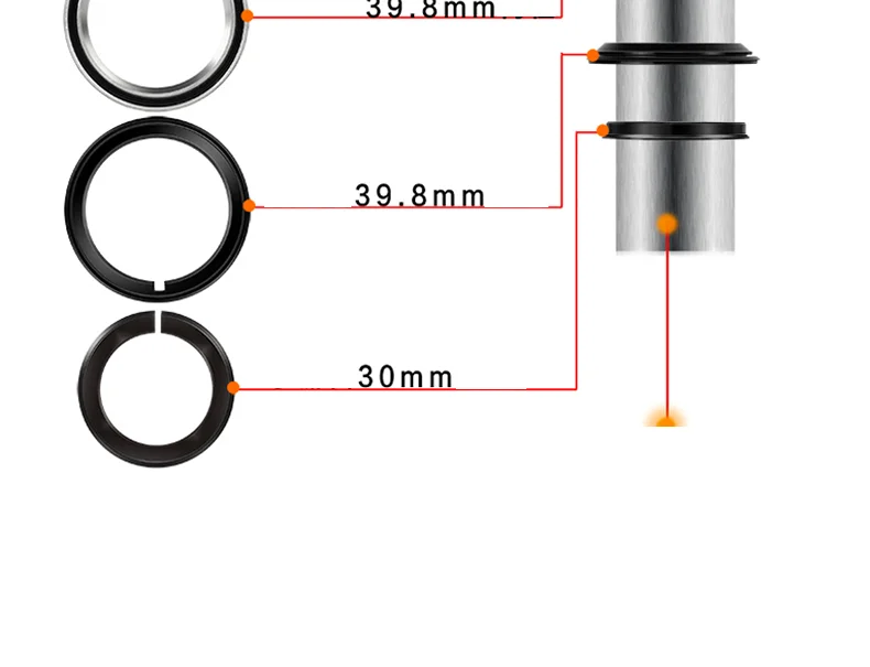 MTB Fahrrad-Steuersatz 28,6mm Gewindelos Gerades Gabelrohr CNC 1-1/8" 34/44mm Gedichtetes Lager 55/56mm Halbintegrierter Steuersatz ﻿ – Detail 11