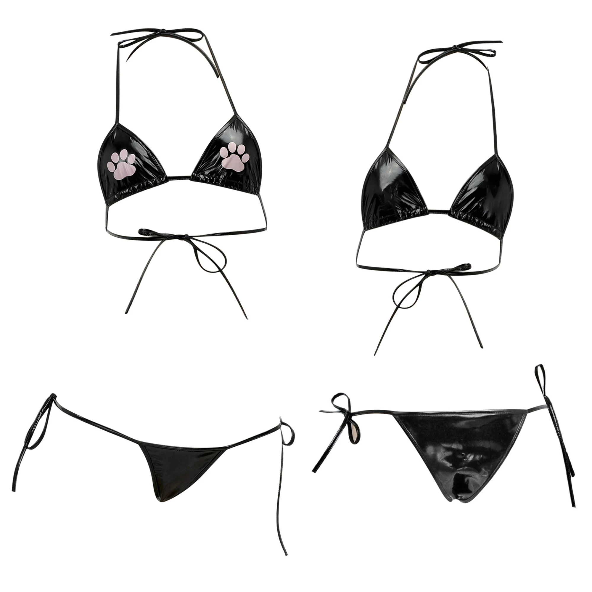 المرأة مثير بيكيني البرازيلي مجموعات الرسن مثلث حمّالة الصّدر مع البسيطة الدانتيل متابعة ثونغ ملخصات لحفلات حمام السباحة بحر ثوب السباحة #6