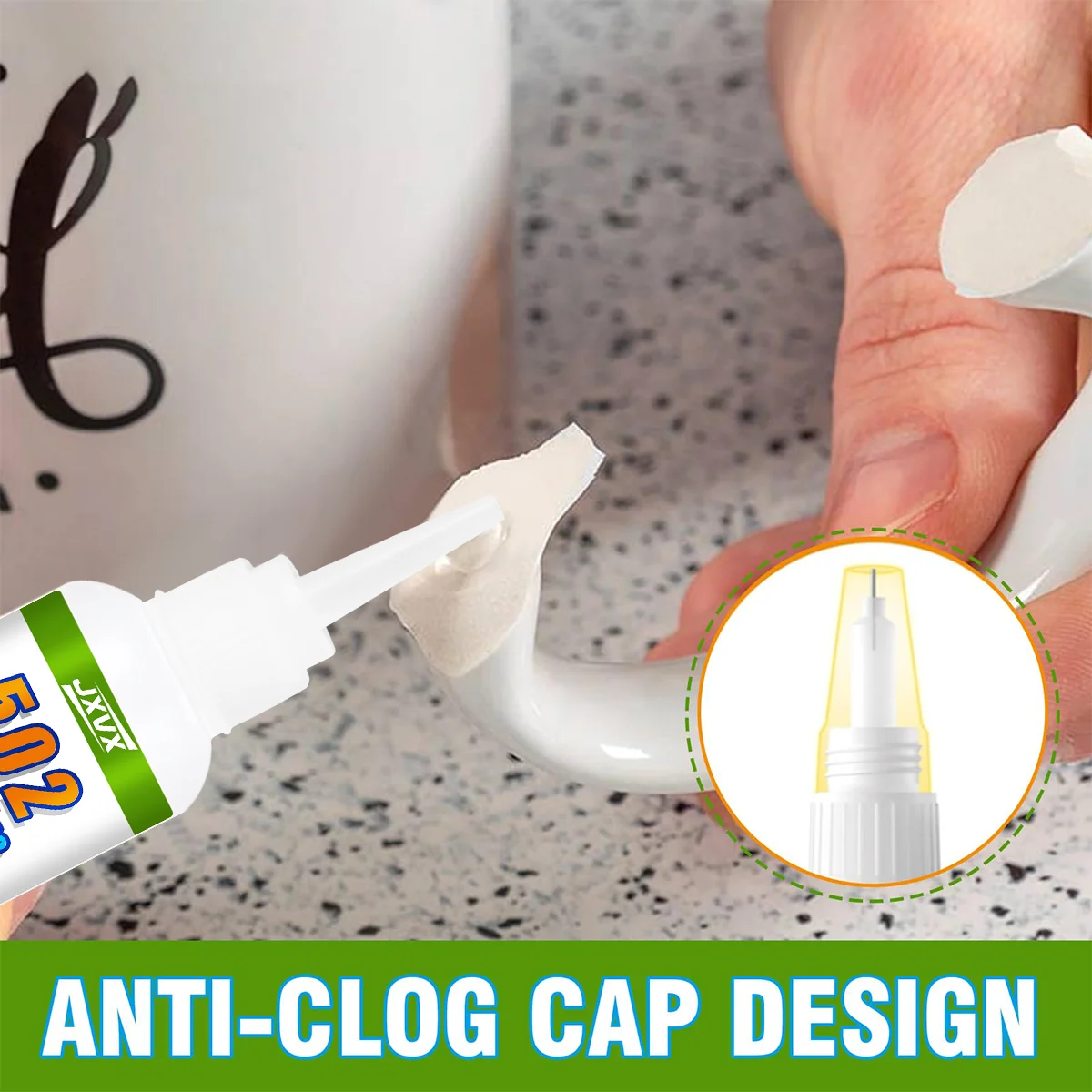 JXVX 20g Colla ad asciugatura rapida 502 Super Colla Adesivo cianoacrilato Forte legame per gomma Ceramica Strumento di colla di riparazione extra forte