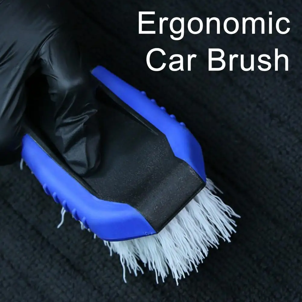 Anti-slip Handle Brush Heavy Duty Carpet Brush for Car Floor Mats Hard Bristle Tire Rim Tool Non-slip Handle Car Wheel Brush Car