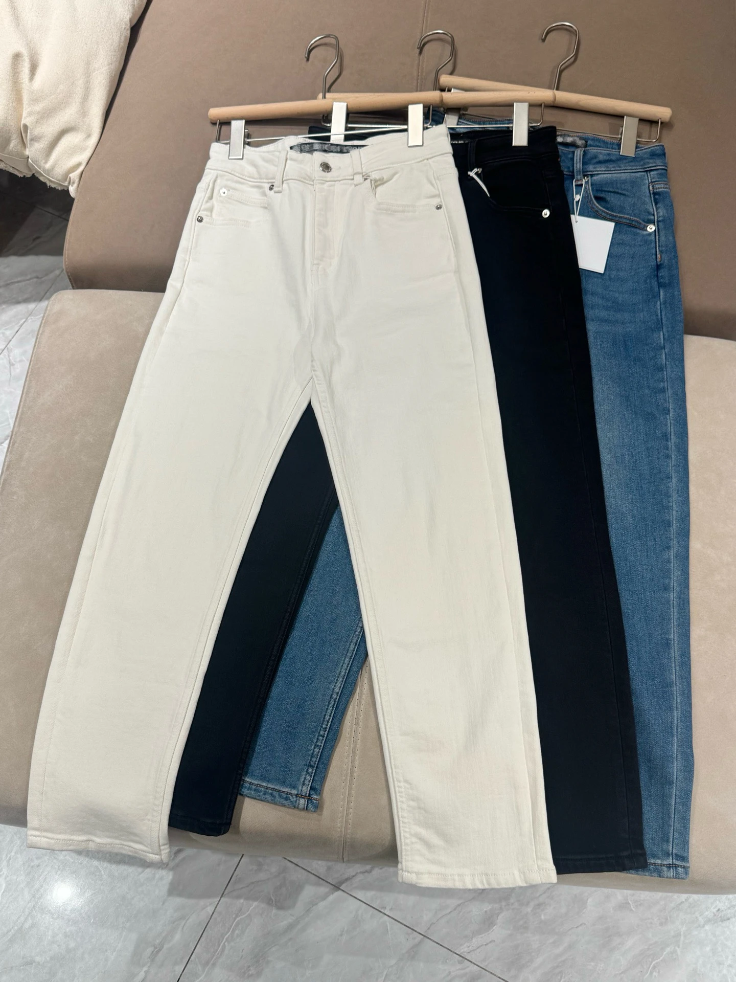 

Облегающие джинсы с высокой талией, облегающие джинсы на подкладке, женские осенне-зимние модные теплые брюки с вырезом, женские брюки