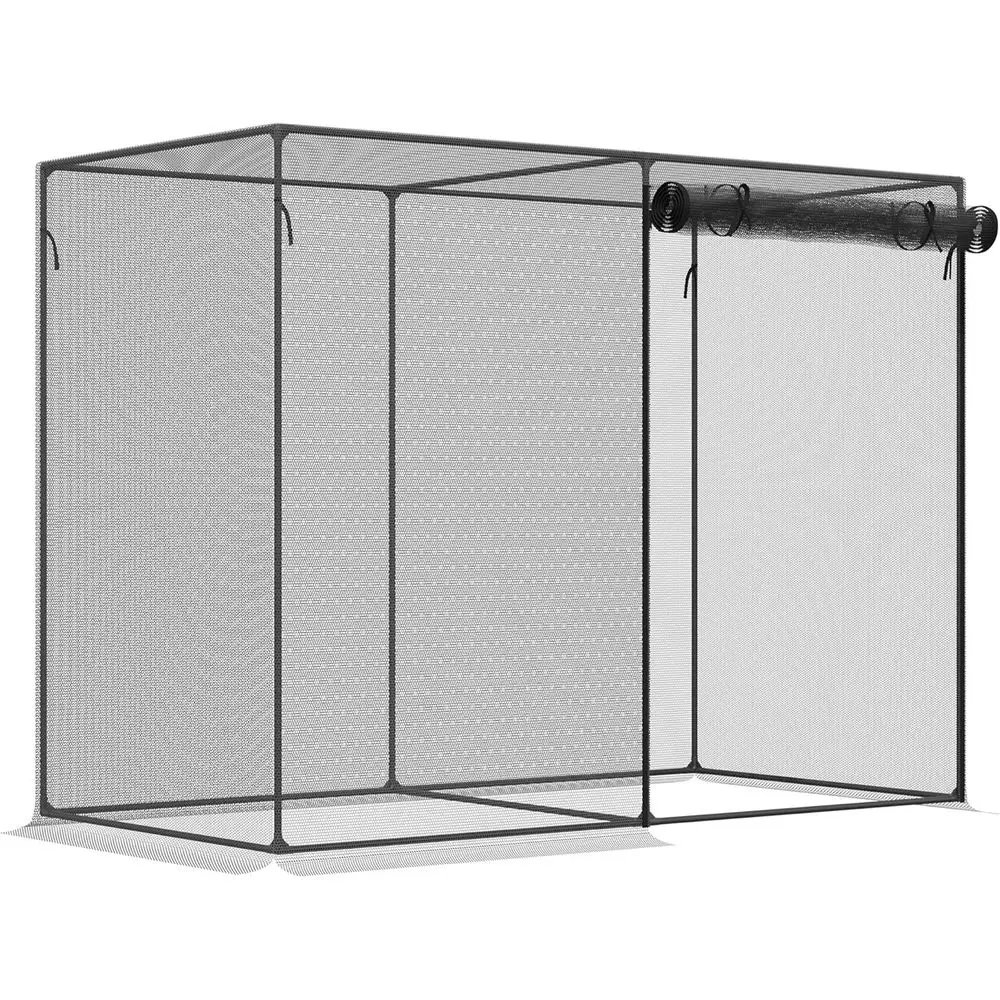 

6ft x 3ft Vegetable Garden Protection Net with Zippered Entrance, Black