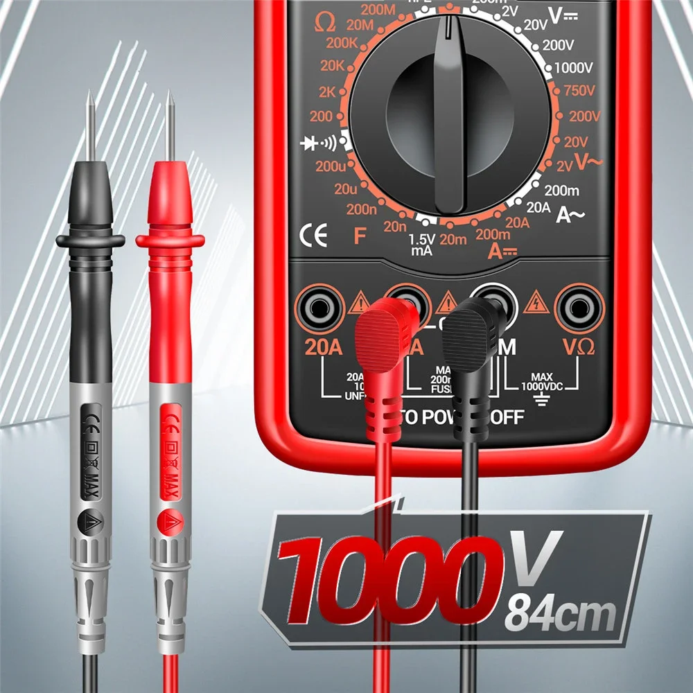 DT9205A DMM Professional Multimeter Digital hFE AC DC Voltage Current 1000V 20A Capacitance Resistance Continuity Diode Tester