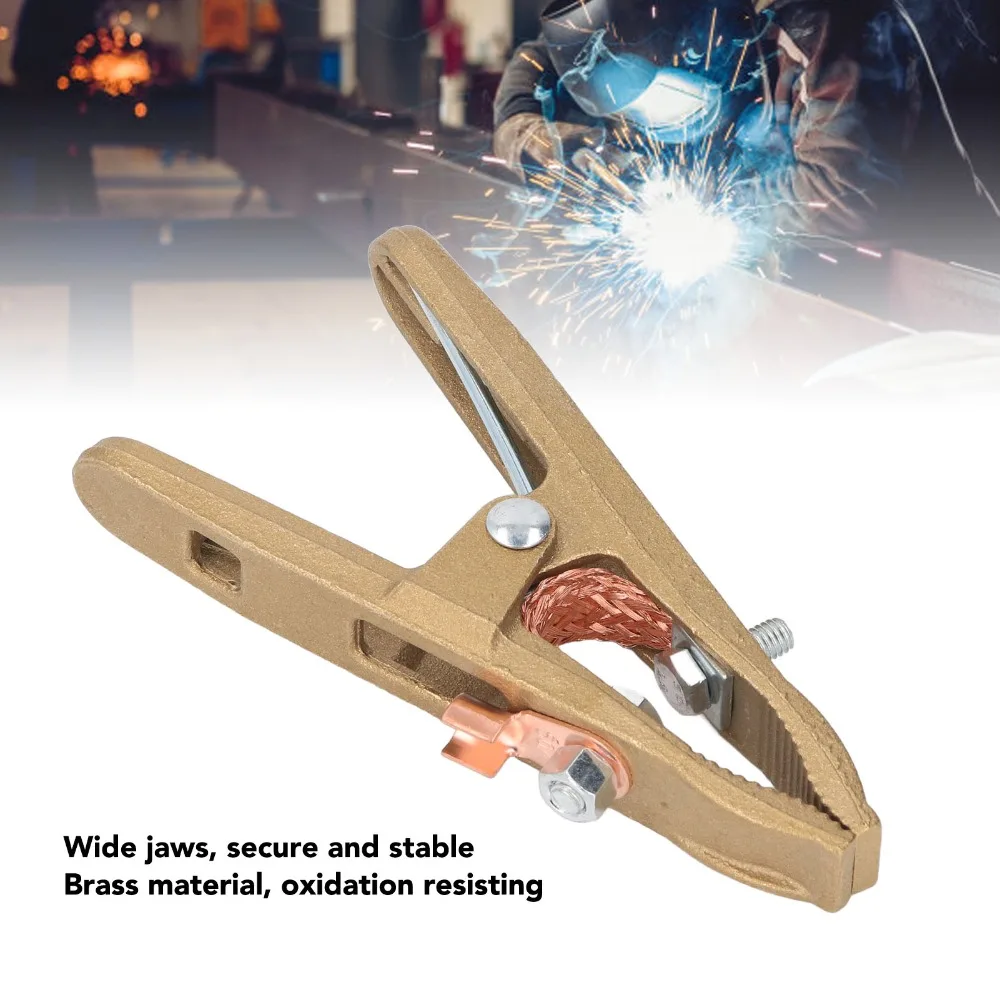 Clamps 300A Grounding Clamp Brass Strong Conductivity Brass Ground Clamp Strong Hold Welding Earth Clamp MMA Welding